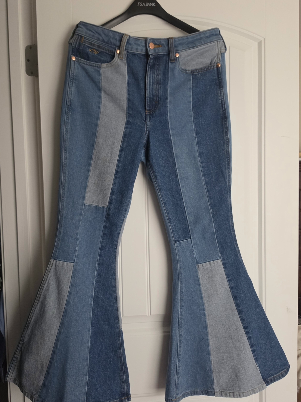 Wrangler x Lainey Wilson Patchwork Super Flare Jeans.